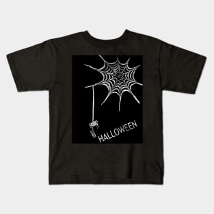 Silver Spider Happy Halloween Kids T-Shirt